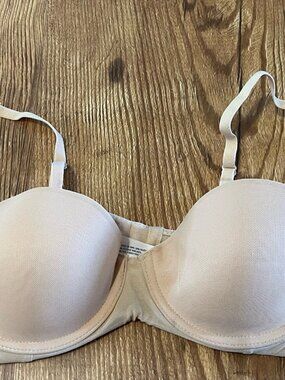 Auden Lightly Lined Strapless Bra, Underwire, Beige/Nude, 32C